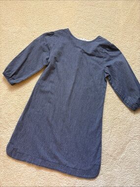 Bailey Boys Girls Navy Shift Dress with Subtle Dot Pattern